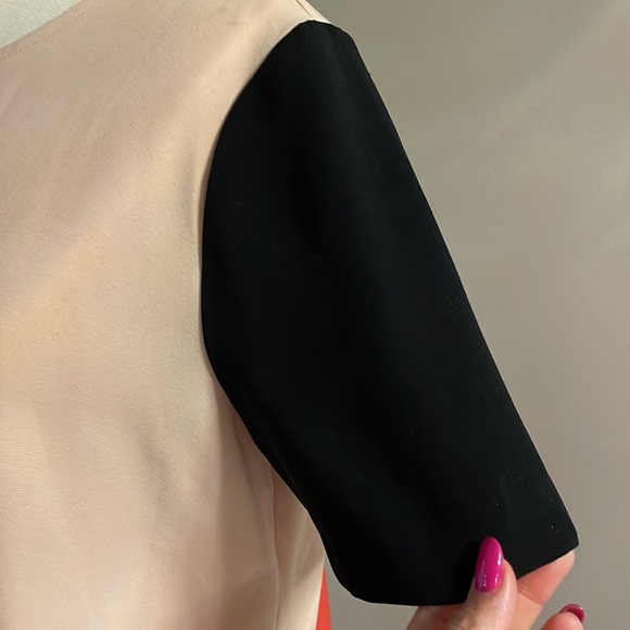 ZARA color block mini tunic dress / zipped short sleeve chic anytime dress sz L - Picture 4 of 10